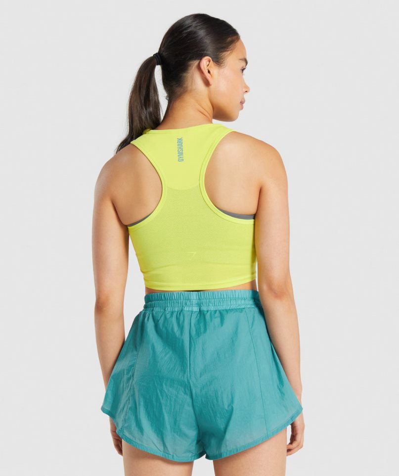 Podkoszulki Gymshark Pulse Crop Damskie Żółte | PL 308VCH